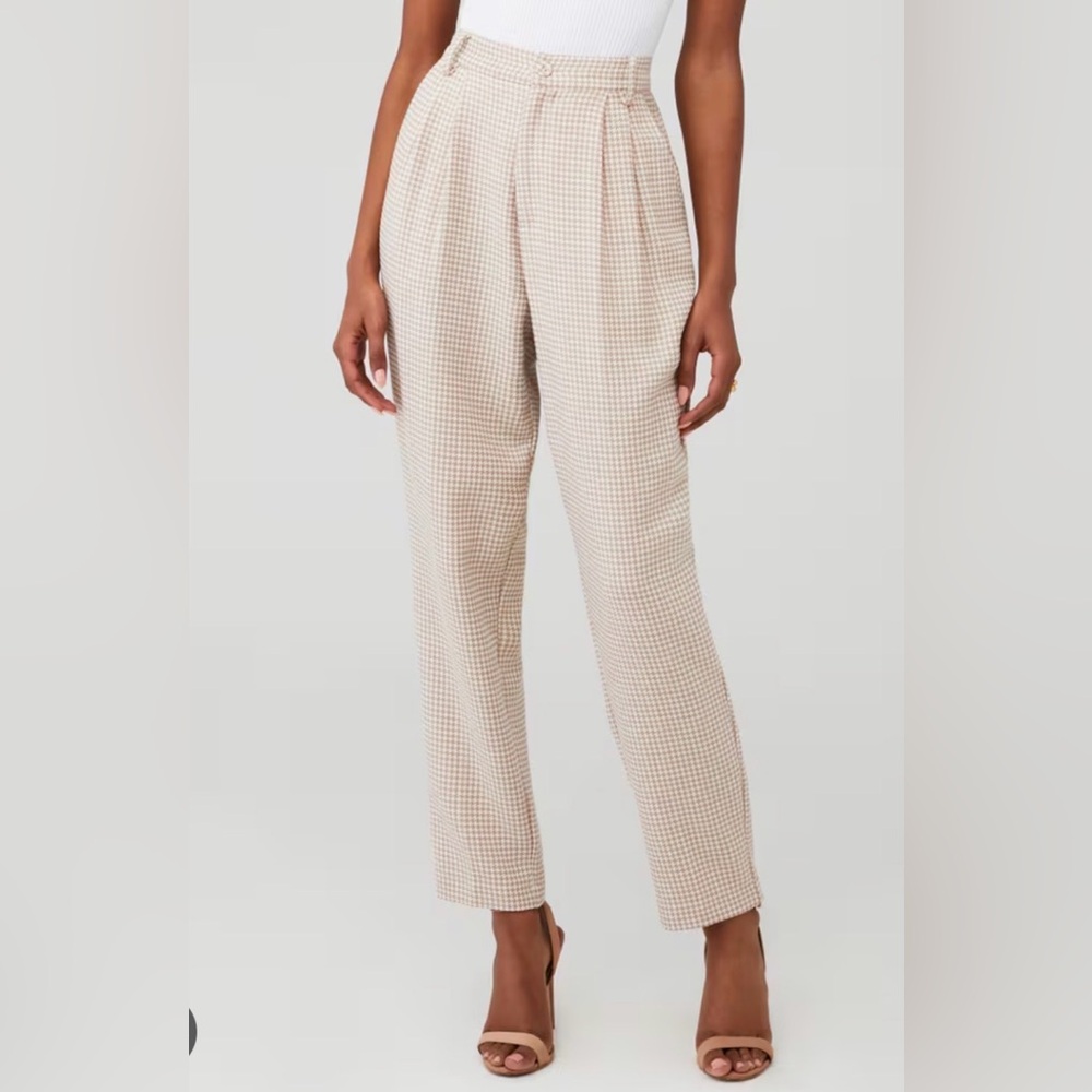 MINKPINK Florentine Beige Houndstooth Pant